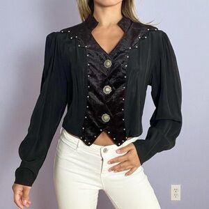 Vintage 90s Western Circle T Rodeo Shirt with Studs, S/M